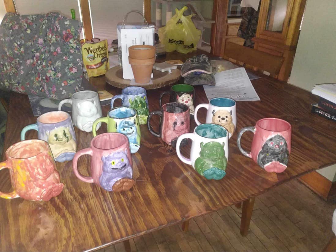 Painted mugs