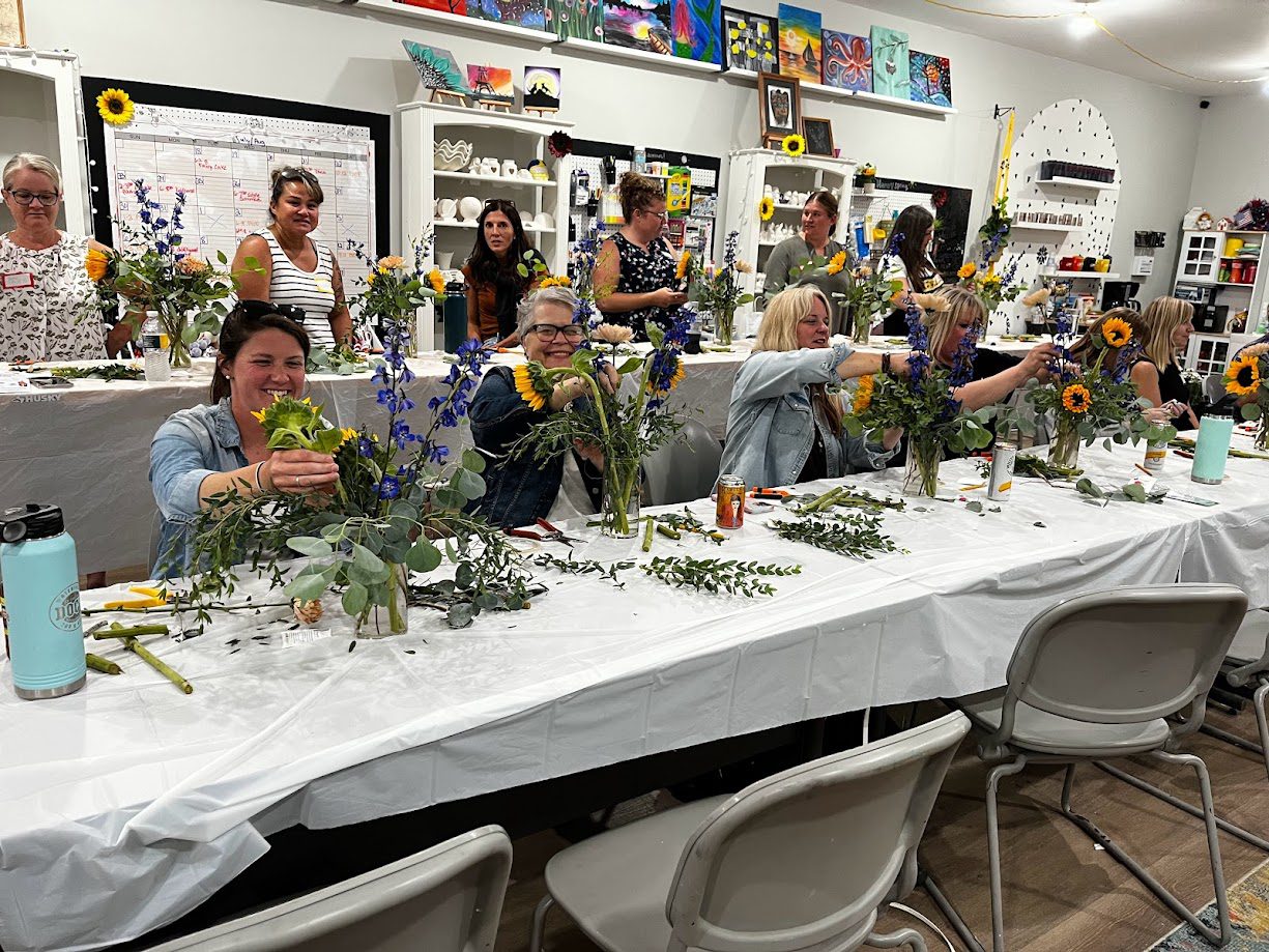 Flower arranging at Crafters on Central
