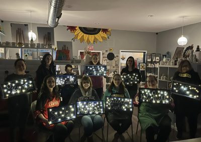 O Holy Night painting with lights