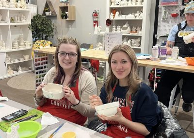 Pottery class in progress