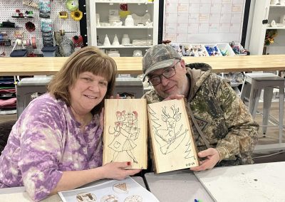Christmas wood burning artwork